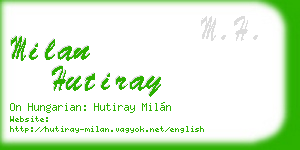 milan hutiray business card